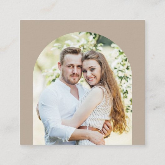 Carte de boîtier RSVP à code QR simple arche (Dos)