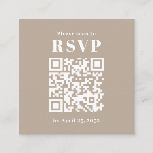 Carte de boîtier RSVP à code QR simple arche (Devant)