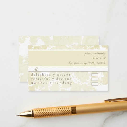 Carte de boîtier RSVP(avec blanc sur invitations b (Devant/Arrière en situation)