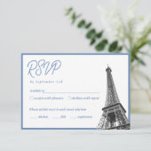 Carte de boîtier RSVP Bat mitzvah Floral bleu (Debout devant)