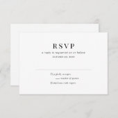 Carte de boîtier RSVP classique noir moderne (Devant / Derrière)