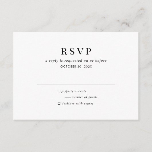 Carte de boîtier RSVP classique noir moderne (Devant)