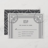 Carte de boîtier RSVP de cadre de décoration moder (Devant / Derrière)