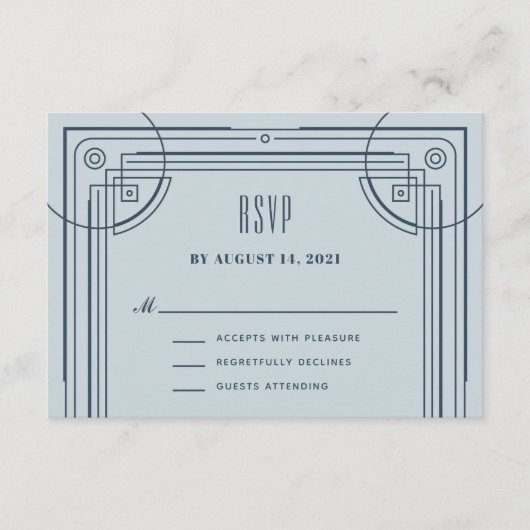 Carte de boîtier RSVP de cadre de décoration moder (Devant)