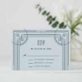 Carte de boîtier RSVP de cadre de décoration moder (Debout devant)