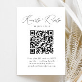 Carte de boîtier RSVP de code QR de script noir mo