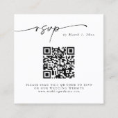 Carte de boîtier RSVP de code QR simple et élégant (Devant)