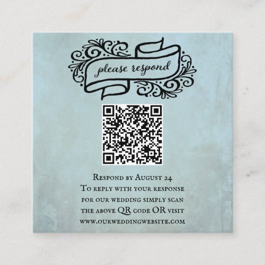 Carte de boîtier RSVP de l'événement Mariage QR (Devant)