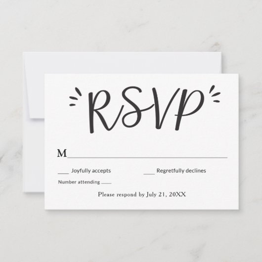 Carte de boîtier RSVP de mariage (Devant)