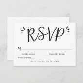 Carte de boîtier RSVP de mariage (Devant / Derrière)