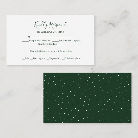 Carte de boîtier RSVP de mariage à script simple e (Devant / Derrière)