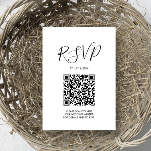 Carte de boîtier RSVP de mariage de code QR