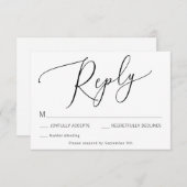 Carte de boîtier RSVP de mariage de noeud liée (Devant / Derrière)