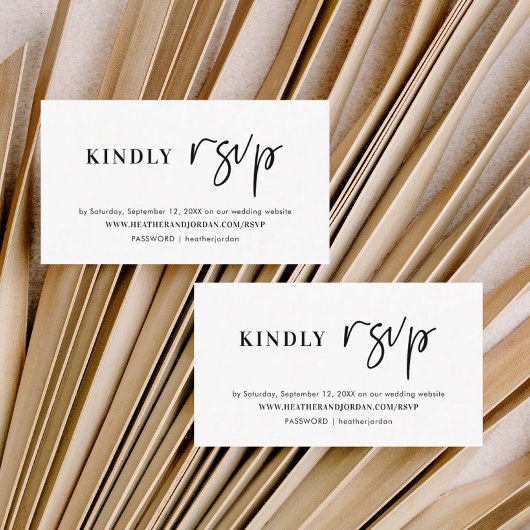 Carte de boîtier RSVP de réponse Mariage moderne