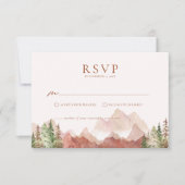 Carte de boîtier RSVP de Terracotta Mariage Mounta (Devant)
