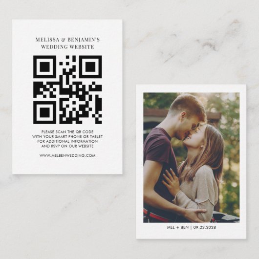 Carte de boîtier RSVP du site Web du Mariage de ph (Devant / Derrière)