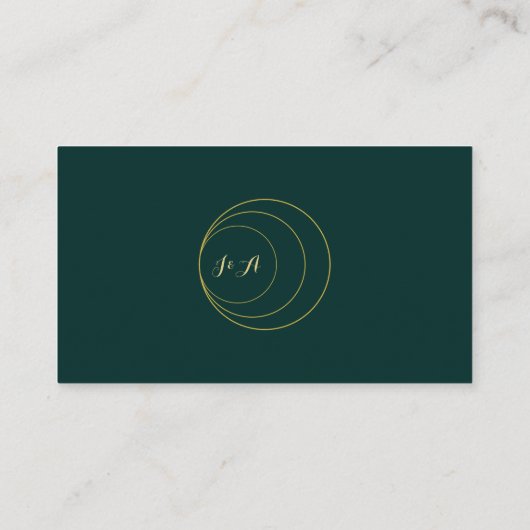 Carte de boîtier RSVP Emerald and Gold Art Deco (Dos)