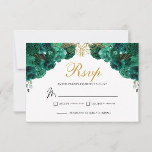 Carte de boîtier RSVP Emerald Floral