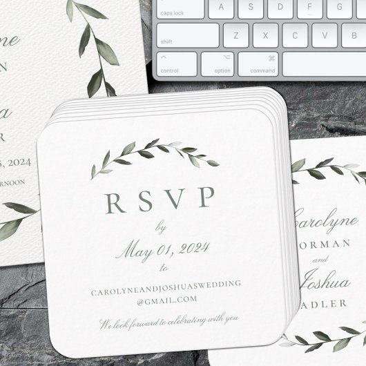 Carte de boîtier RSVP en ligne pour Mariage de cou