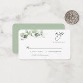 Carte de boîtier RSVP Eucalyptus Greenery Wedding (Devant/Arrière en situation)