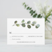 Carte de boîtier RSVP Eucalyptus Wedding (Debout devant)