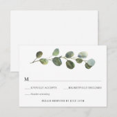 Carte de boîtier RSVP Eucalyptus Wedding (Devant / Derrière)