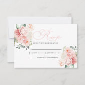 Carte de boîtier RSVP Floral Rose (Devant)