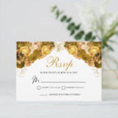 Carte de boîtier RSVP Gold Floral (Debout devant)