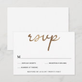Carte de boîtier RSVP Gold Wedding (Devant / Derrière)