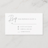 Carte de boîtier RSVP moderne la plus simple (Devant)