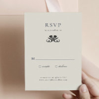 Carte de boîtier RSVP noir et blanc élégant