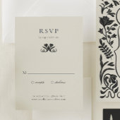 Carte de boîtier RSVP noir et blanc élégant