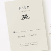 Carte de boîtier RSVP noir et blanc élégant