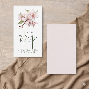 Carte de boîtier RSVP pour fleur de cerisier