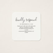 Carte de boîtier RSVP pour le site Mariage moderne (Devant)