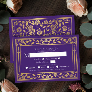 Carte de boîtier RSVP pour mariage avec épée médié