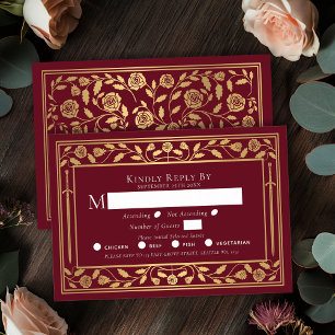 Carte de boîtier RSVP pour mariage avec épée médié