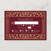 Carte de boîtier RSVP pour mariage avec épée médié (Devant)
