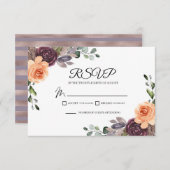 Carte de boîtier RSVP pour Mariage de automne de p (Devant / Derrière)