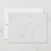 Carte de boîtier RSVP pour mariage d'hiver dorée (Dos)