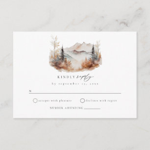 Carte de boîtier RSVP pour mariage en montagne d'a