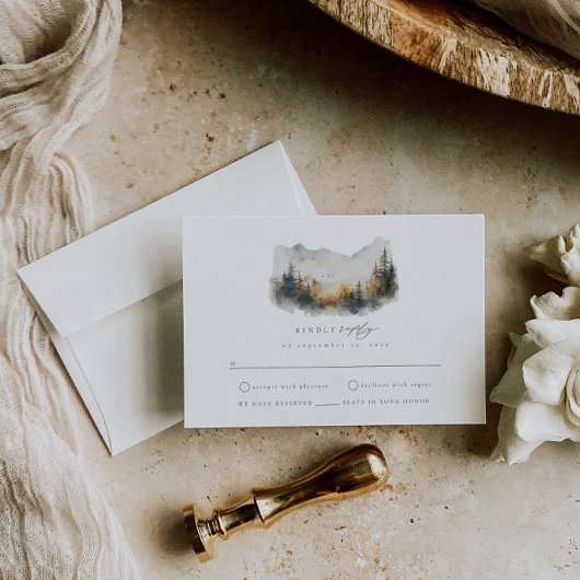Carte de boîtier RSVP pour mariage forestier Woodl