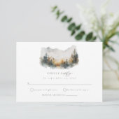 Carte de boîtier RSVP pour mariage forestier Woodl (Debout devant)