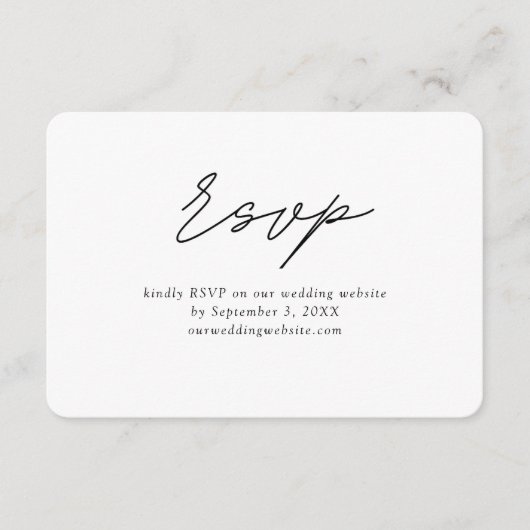 Carte de boîtier RSVP pour mariage minimal classiq (Devant)