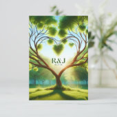 Carte de boîtier RSVP pour mariage vert (Debout devant)