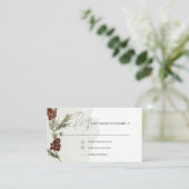 Carte de boîtier RSVP pour Pine Watercolor moderne (Debout devant)