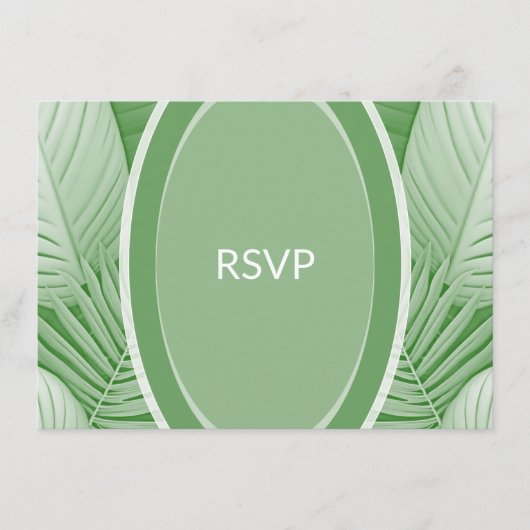Carte de boîtier RSVP QR Code Tropical Green Weddi (Devant)