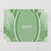 Carte de boîtier RSVP QR Code Tropical Green Weddi (Devant / Derrière)