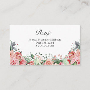 Carte de boîtier RSVP Quinceañera Rose Elegant