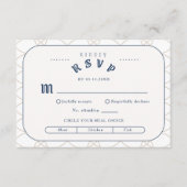 Carte de boîtier RSVP Royal Blue Classic Retro (Devant)